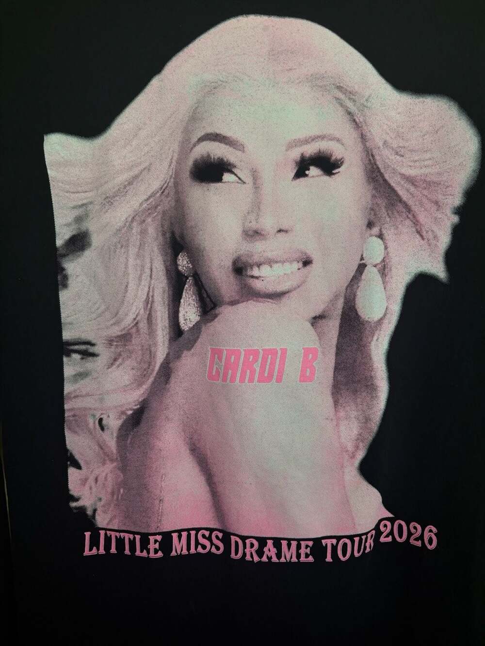 Cardi B Little Miss Drama Tour 2026 Long Sleeve Graphic T-Shirt Black Small